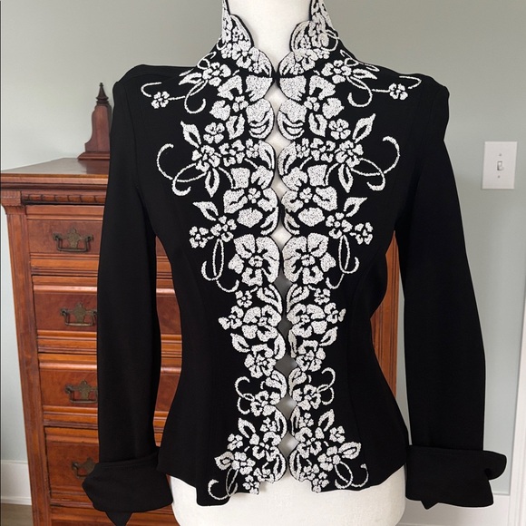 Tadashi Beaded Black Formal Jacket Size M - Picture 2 of 11